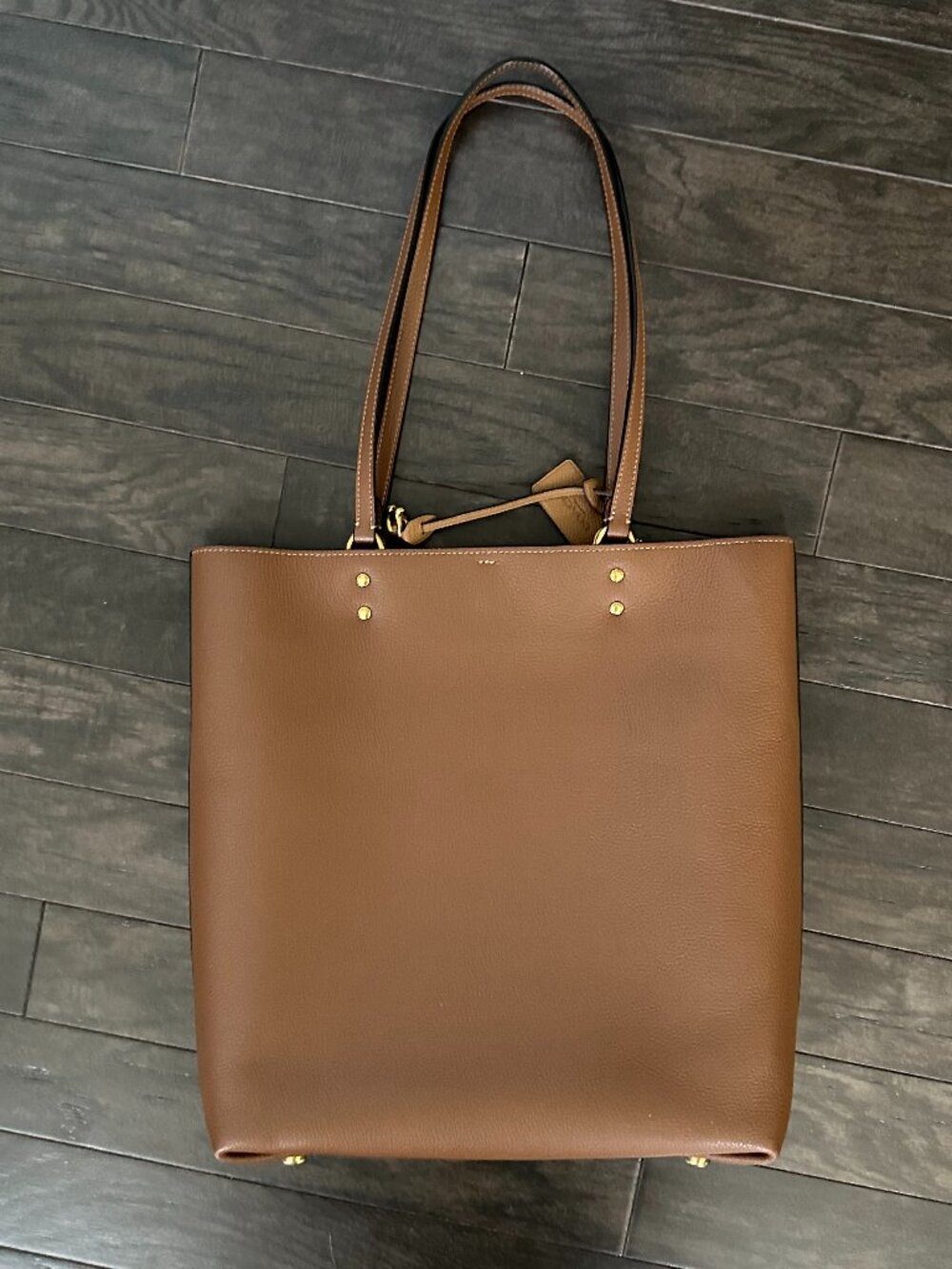 Coach Plaza Brown Pebble Polished Leather Tote/Shoulder Bag #A2080-88341 - Picture 5 of 13